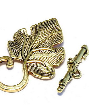 Inchizatoare toggle, auriu antichizat, 36x22 mm