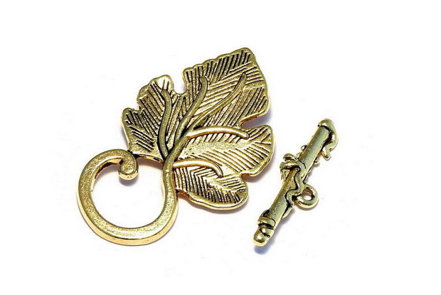 Inchizatoare toggle, auriu antichizat, 36x22 mm