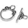Inchizatoare toggle, argintiu antichizat, 20x14 mm
