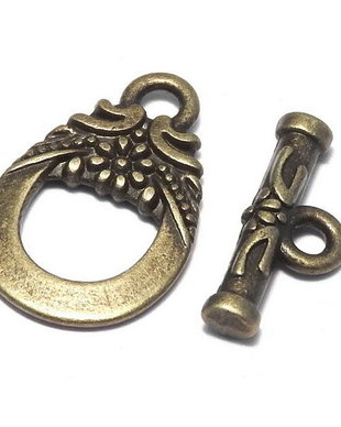 Inchizatoare toggle, bronz, 19x11 mm