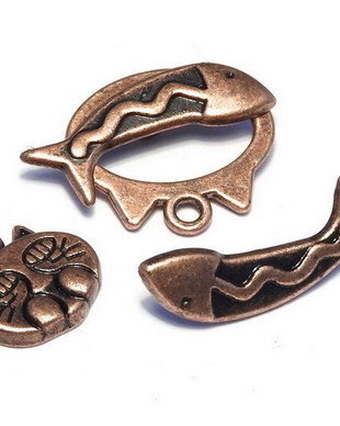 Inchizatoare toggle, cupru, 18x15 mm