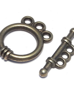 Inchizatoare toggle, bronz, 18x14x3.5mm