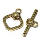 Inchizatoare toggle, auriu antichizat, 21x15 mm