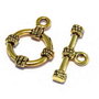 Inchizatoare toggle, auriu antichizat, 19x15 mm