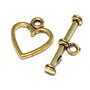 Inchizatoare toggle, auriu antichizat, 14x12 mm