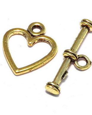 Inchizatoare toggle, auriu antichizat, 14x12 mm