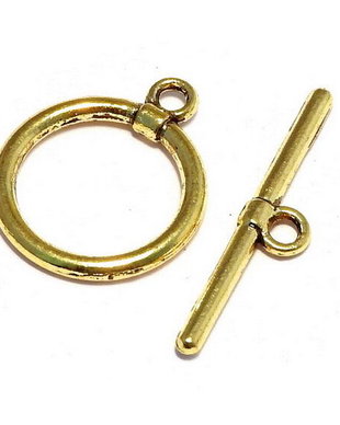 Inchizatoare toggle, auriu antichizat, 18x14 mm