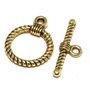 Inchizatoare toggle, auriu antichizat, 22x17.5 mm