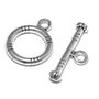 Inchizatoare toggle, argintiu antichizat, 16x12 mm