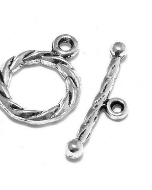 Inchizatoare toggle, argintiu antichizat, 15x11 mm