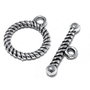Inchizatoare toggle, argintiu antichizat, 16x14 mm
