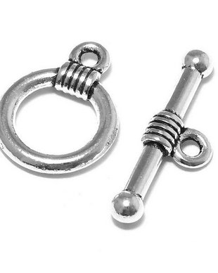 Inchizatoare toggle, argintiu antichizat, 15x11 mm
