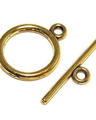 Inchizatoare toggle, auriu antichizat, 15 mm