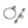 Inchizatoare toggle, argintiu antichizat, 16x13 mm