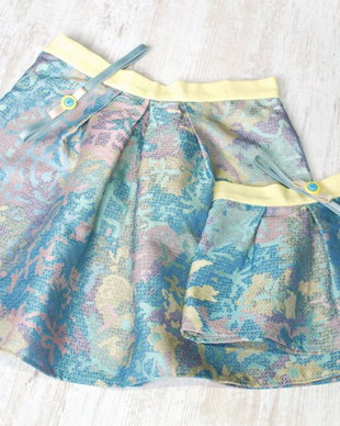 Fuste Mama si Fiica Brocart Pastel