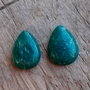 Cabochon amazonit rusesc, 25x18 mm (2 buc)