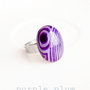 Inel argintiu cu agat striped mov/lila/alb