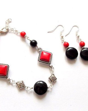 set onix si howlite rosu 37564