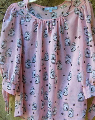 Bluza voal cu pasarele