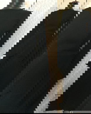 ROCHIE TRIPLUVOAL NEGRU CU PEPLUM