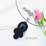 Pandantiv negru soutache cu onix