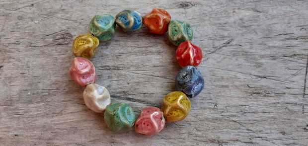 Bratara margele ceramice, 18x15 mm (12 buc margele)