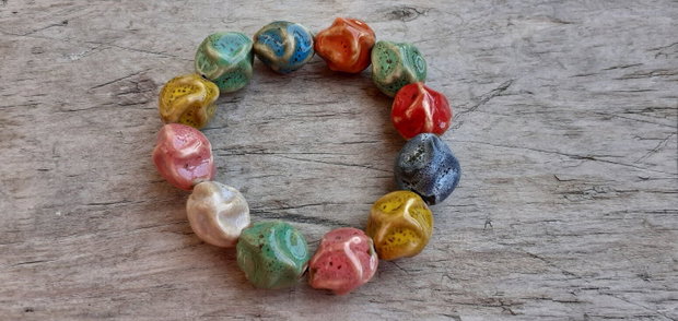 Bratara margele ceramice, 18x15 mm (12 buc margele)