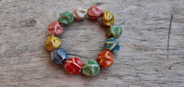 Bratara margele ceramice, 18x15 mm (12 buc margele)