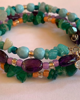 BRATARA FRESH NATURE-agate,ametist,amazonit,howlit,toho