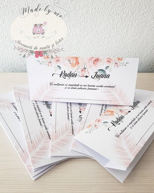 Plic de bani nunta floral