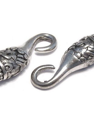 Inchizatoare carlig, argintiu antichizat, 23.5x8 mm