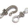 Inchizatoare carlig, argintiu antichizat, 24x7 mm