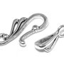 Inchizatoare carlig, argintiu antichizat, 25x12 mm