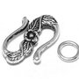 Inchizatoare carlig, argintiu antichizat, 23x14 mm