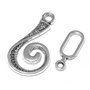 Inchizatoare carlig, argintiu antichizat, 26x13 mm