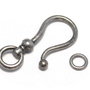 Inchizatoare carlig, argintiu antichizat, 38x18 mm