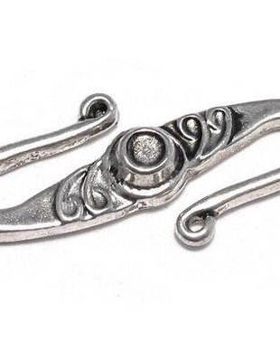Inchizatoare carlig, argintiu antichizat, 31x12 mm