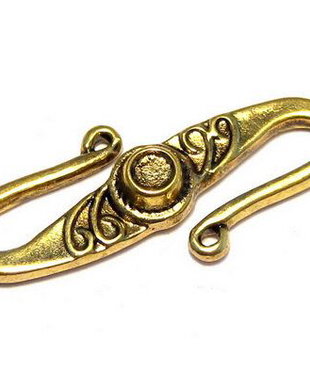 Inchizatoare carlig, auriu antichizat, 31x12 mm