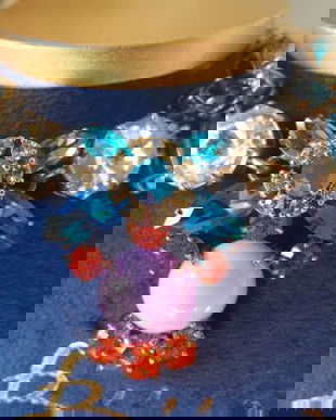 OPULENT SET BRATARA SI CERCEI STRASURI MULTICOLORE ITALIA