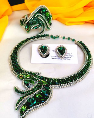 Vândut - Green Regal Fish - Set Colier, brățară și cercei