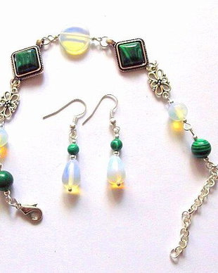set opalit si malachit 37608