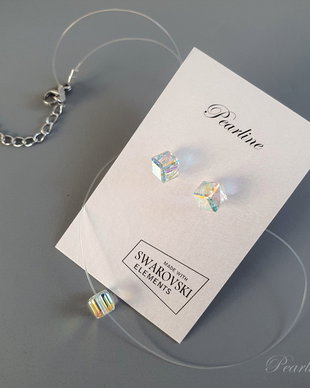 Set cercei si choker cristale cub Swarovski