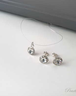 Set cercei si choker cristale Swarovski