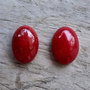 Cabochon coral rosu, 14x10 mm (2 buc)