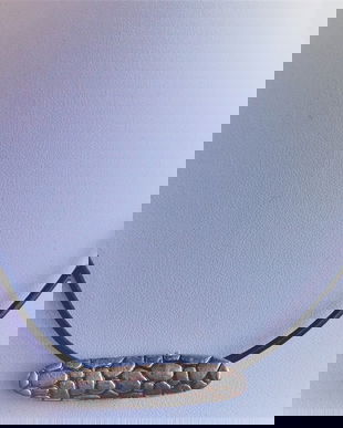 Choker/colier din snur de piele naturala cu un link metalic placat cu argint antichizat