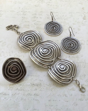 Set boho zamac argintat