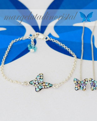 Set Swarovski / Butterfly / Fluturasi / Argint 925