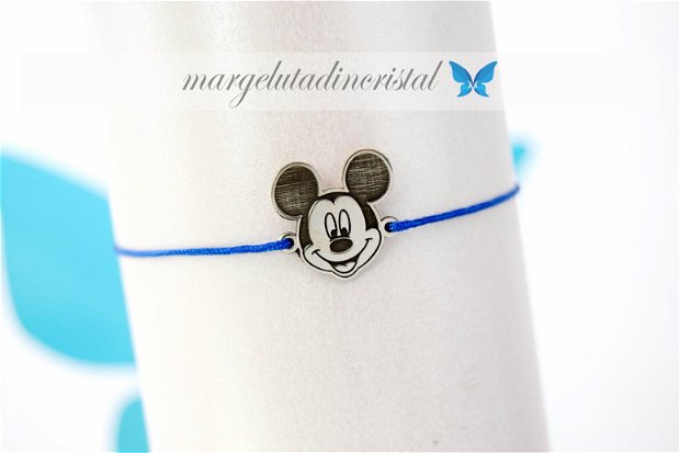Bratara reglabila personalizata - Mickey Mouse / Argint 925
