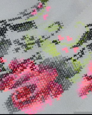 Mileu brodat manual  trandafiri