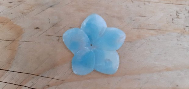 Floare cuart albastru cu alb, 43 mm